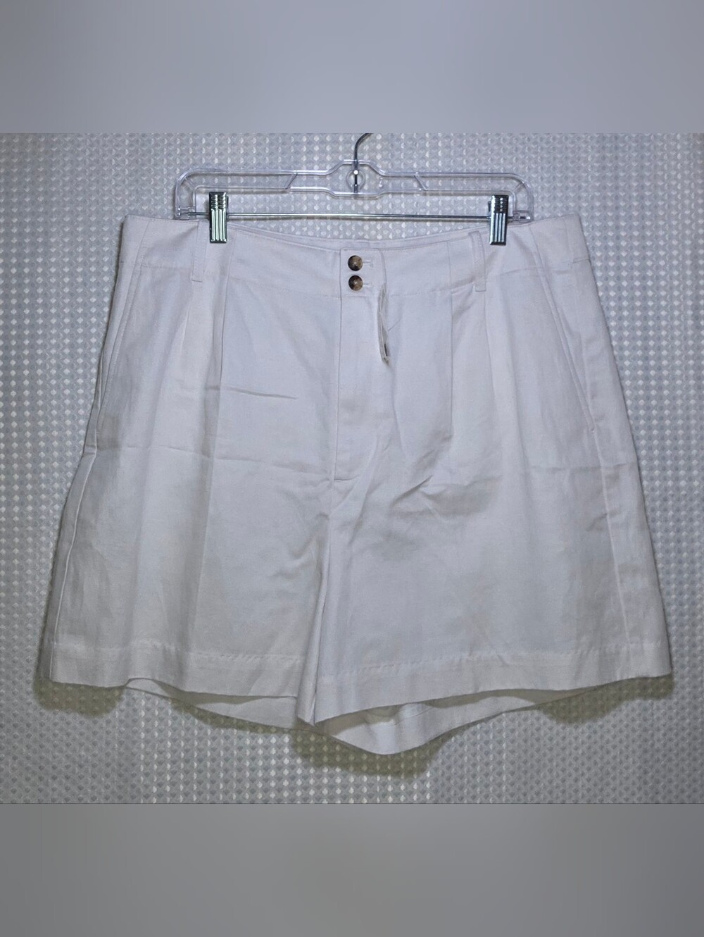 Madewell White High Rise Pleated Tailored Shorts Size 14 Coastal Grandmother - Picture 3 of 10